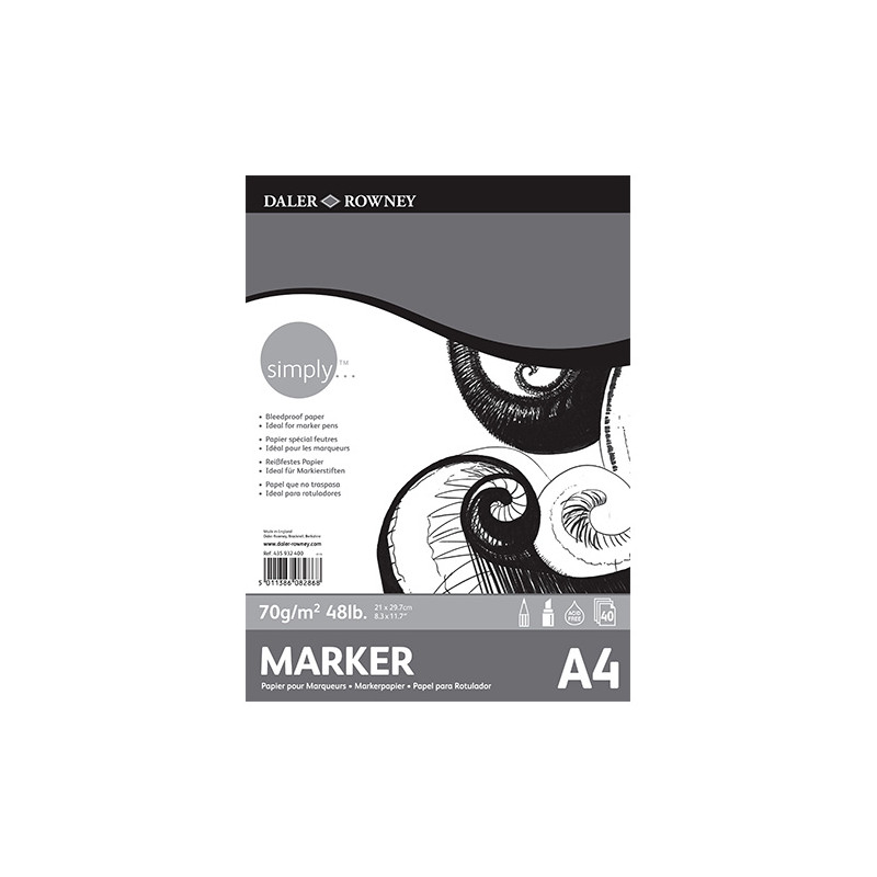 Blok Daler Rowney simply marker pad 70g 40ark - sklep plastyczny - sza