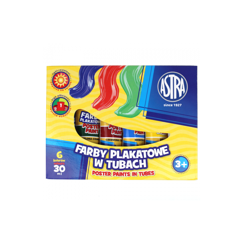 Astra water paints, 6 colours, 30ml - szal art - sklep plastyczny