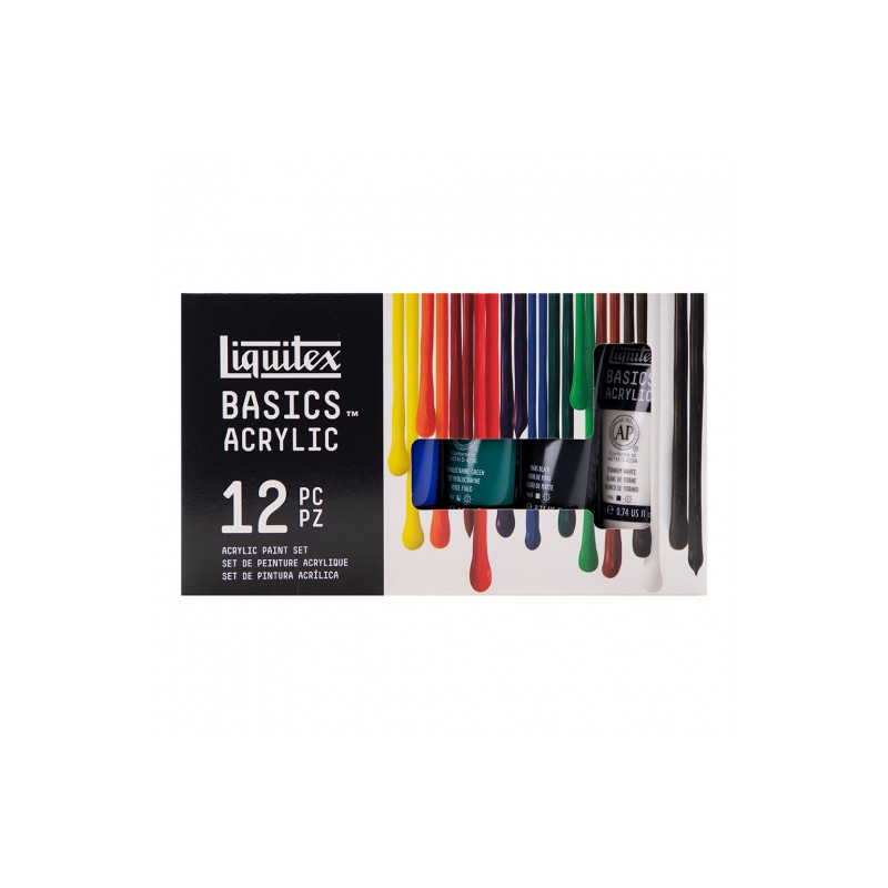 Liquitex basics zestaw farb akrylowych 12x22ml - sklep plastyczny - sz