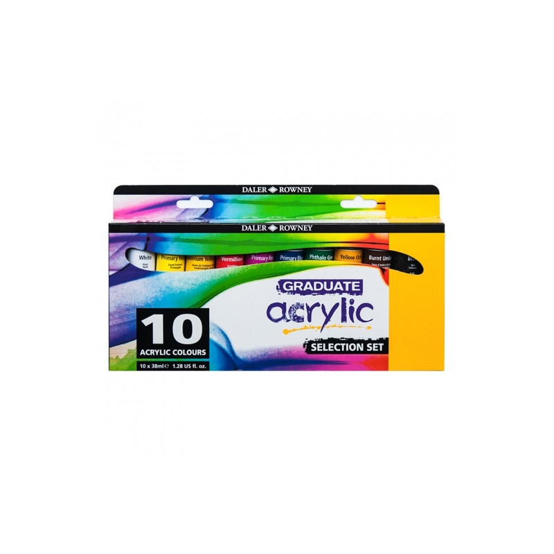 Daler Rowney graduate selection zestaw farb akrylowych 10x38ml - sklep