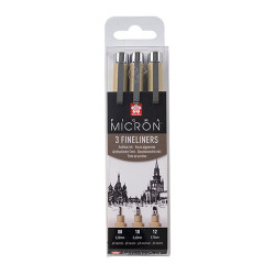 Sakura pigma micron zestaw 3 cienkopisów 08,10,12 - sklep plastyczny -
