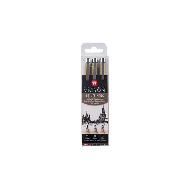 Sakura pigma micron set of 3 pens 08, 10, 12