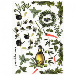 Papier do decoupage oliwki zioła A4 ITD 0030- sklep plastyczny szał dl