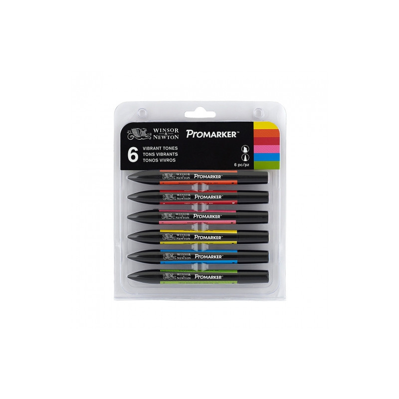 Winsor & Newton promarker vibrant tones set 6 colours- szal art - skle