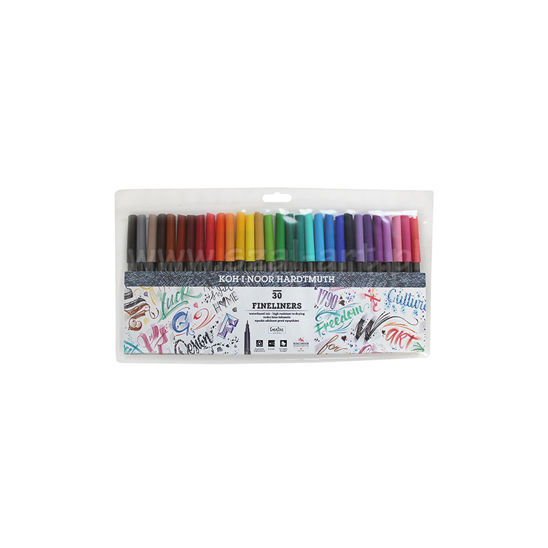 Koh-i-Noor fineliners zestaw 30 cienkopisów 0.3 mm - sklep plastyczny