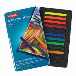 Derwent inktense zestaw 12 tuszy w sztyfcie metal opak - sklep plastyc