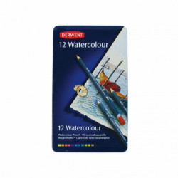 Derwent watercolour zestaw 12 akwarelowych kredek metal opak - sklep p