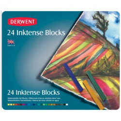 Derwent inktense zestaw 24 tuszy w sztyfcie metal opak - sklep plastyc