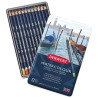Derwent watercolour zestaw 12 akwarelowych kredek metal opak - sklep p