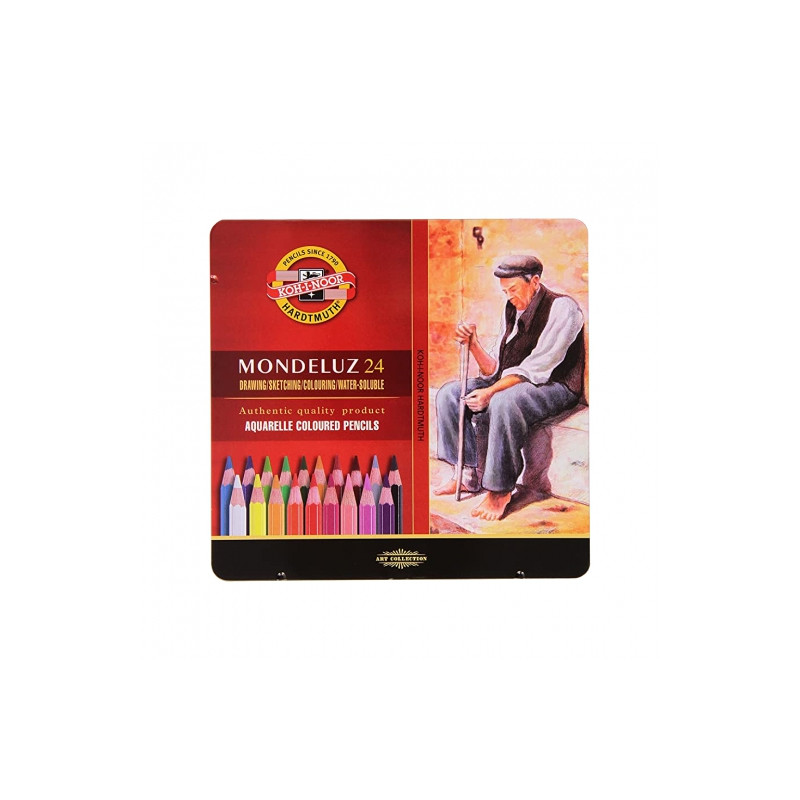 Koh-i-noor mondeluz set of 24 watercolors crayons metal pack