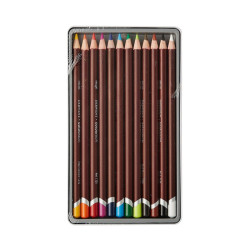 Derwent coloursoft zestaw 12 miękkich kredek metal opak - sklep plasty