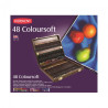 Derwent coloursoft zestaw 48 miękkich kredek drewniana kaseta - sklep