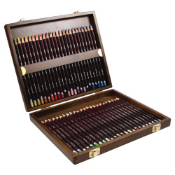 Derwent coloursoft set of crayons 48 colors wooden cassette