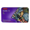 Derwent studio zestaw 72 studyjnych kredek metal opak - sklep plastycz