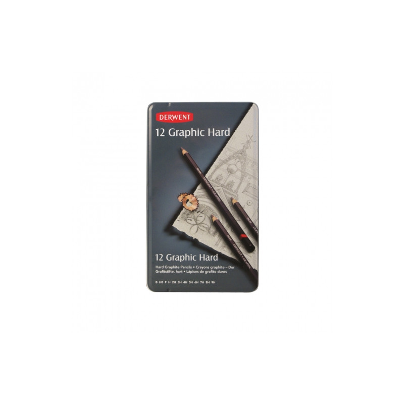 Derwent graphic hard pencils for sketching 12 hardness B-9H