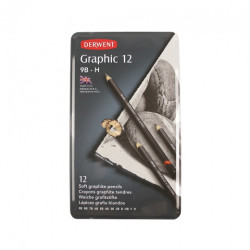 Derwent graphic soft pencils for sketching 12 hardness 9B-H