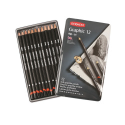 Derwent graphic soft ołówki do szkicowania 12 twardości 9B-H - sklep p