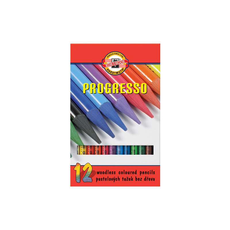 Koh-i-noor progresso bezdrzewne kredki 12 kolorów - sklep plastyczny -