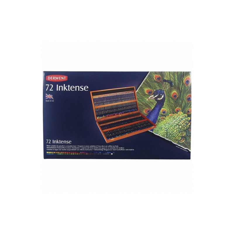 Derwent inktense set of crayons 72 colors wooden cassette