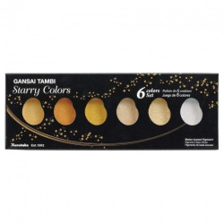 Kuretake gansai tambi starry colors set of 6 metallic watercolors