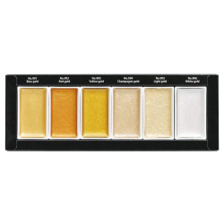 Kuretake gansai tambi starry colors set of 6 metallic watercolors