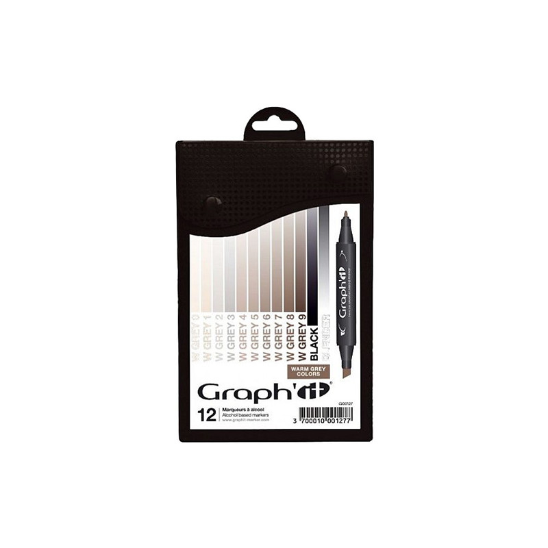 Graphit warm grey zestaw 12 markerów - sklep plastyczny - szał dla pla