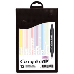 Set of 12 markers Graphit Soft colors - sklep plastyczny - szał dla pl