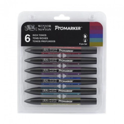 Winsor&Newton promarker rich tones zestaw 6 kolorów - sklep plastyczny