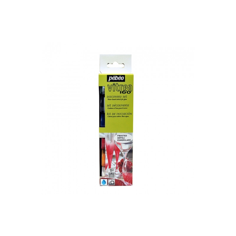 Set of PEBEO Vitrea 160 Frosted glass paints - 6x20ml