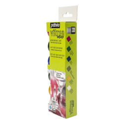 Pebeo vitrea 160 frosted zestaw farb do szkła 6x20ml - sklep plastyczn