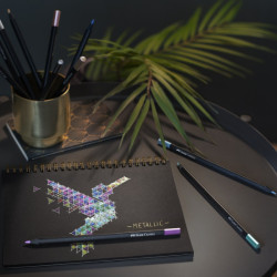Faber-Castell black edition set of 12 triangular metallic pencils