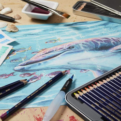 Derwent inktense zestaw 24 tuszy w kredce metal opak - sklep plastyczn
