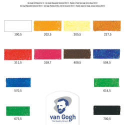 Talens van gogh zestaw pasteli olejnych 12 kolorów - sklep plastyczny