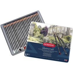 Derwent graphitint kolorowe ołówki grafitowe 24 kolory - sklep plastyc