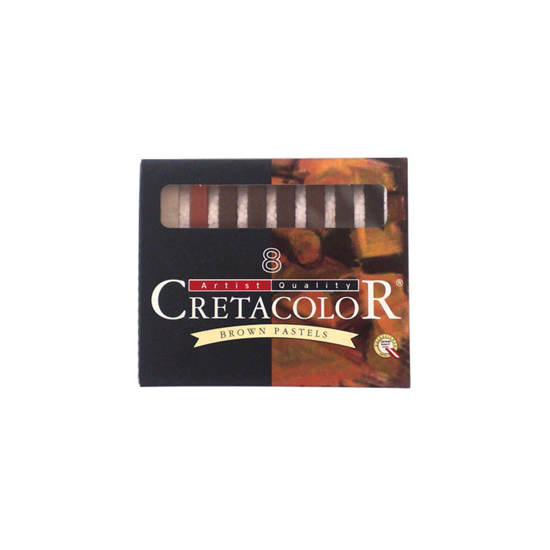 Cretacolor zestaw pasteli w sztyfcie 8 sztuk odcieni brązu - sklep pla