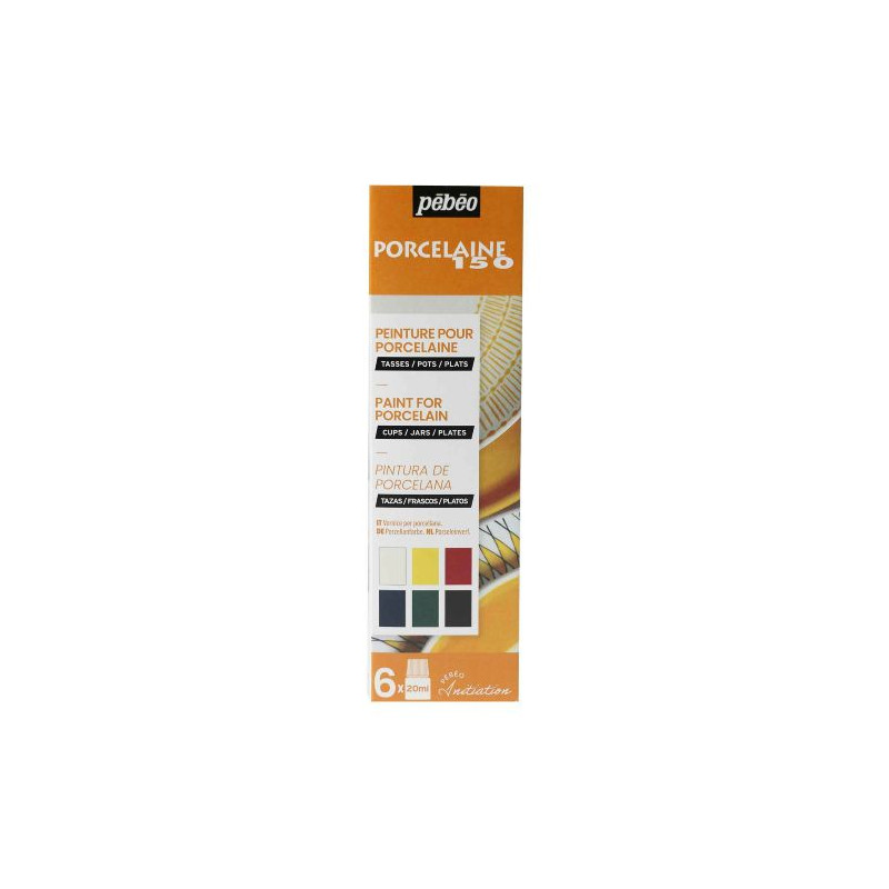Pebeo porcelaine 150 zestaw farb do porcelany 6x20ml - sklep plastyczn