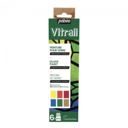 Pebeo vitrail zestaw farb do szkła 6x20ml - sklep plastyczny - szał dl
