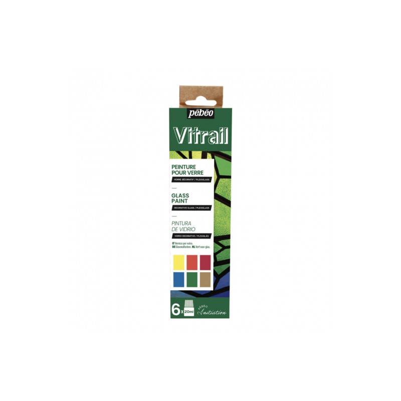 PEBEO vitrail set of glass paints 6x20ml