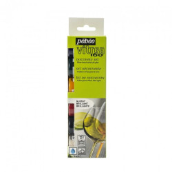 Pebeo vitrea 160 glossy zestaw farb do szkła 6x20ml - sklep plastyczny