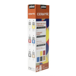 Set of PEBEO Ceramic glass paints - 6x20ml - szal art -sklep plastyczn
