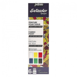 Pebeo setacolor zestaw farb do tkanin 6x20ml - sklep plastyczny - szał