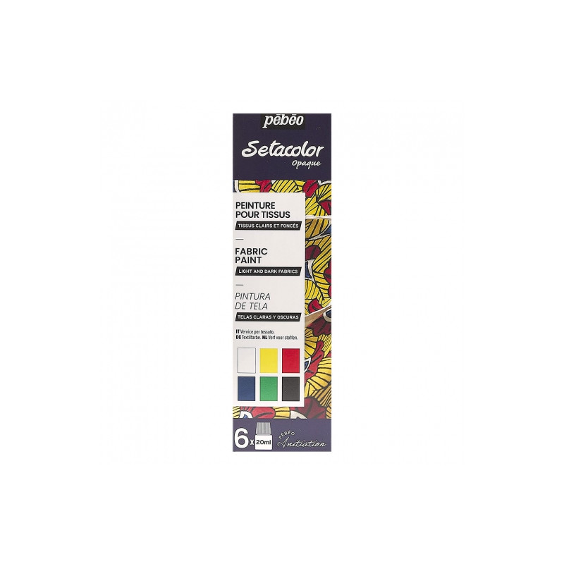 Pebeo setacolor zestaw farb do tkanin 6x20ml - sklep plastyczny - szał