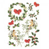 Papier ryżowy do decoupage jemioła ostrokrzew A4 ITD R203 - Sklep plas