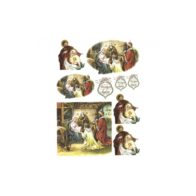 Papier ryżowy do decoupage boże narodzenie stajenka A4 ITD R271 - Skle