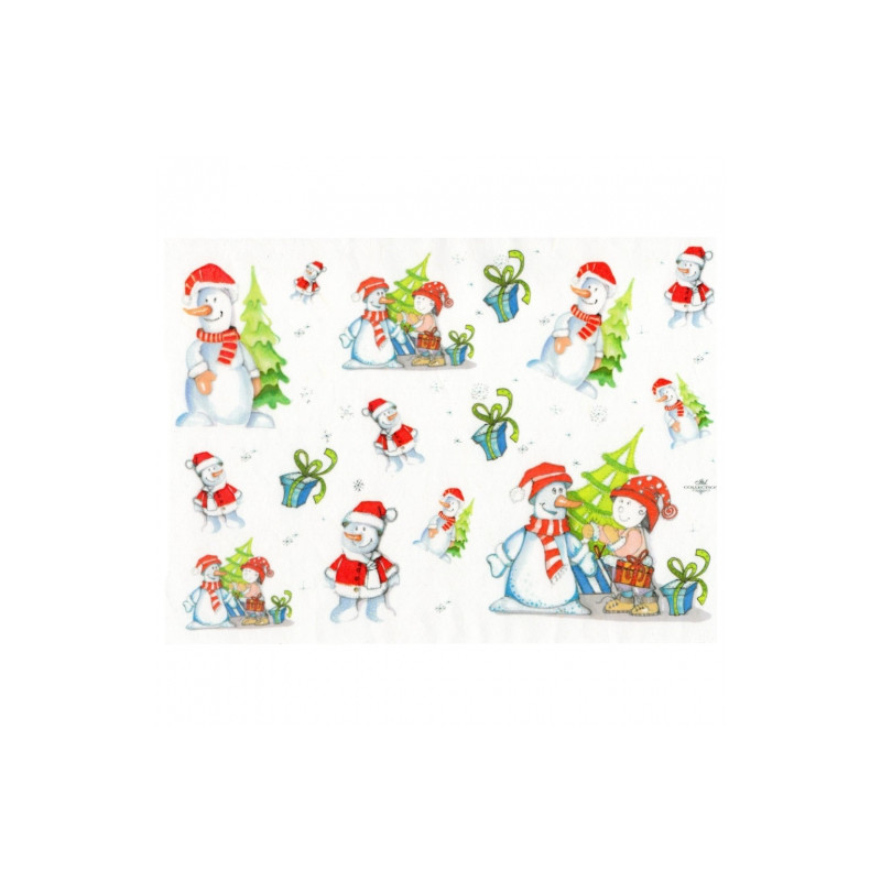 Papier ryżowy do decoupage bałwanek choinka A4 ITD R240 - Sklep plasty