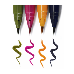 Kuretake clean color real brush deep colors set of 4 markers - szal ar