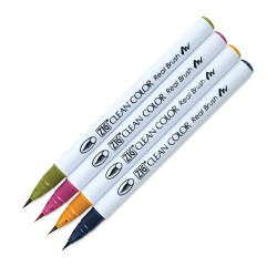 Kuretake clean color real brush deep colours zestaw 4 pisaków - sklep