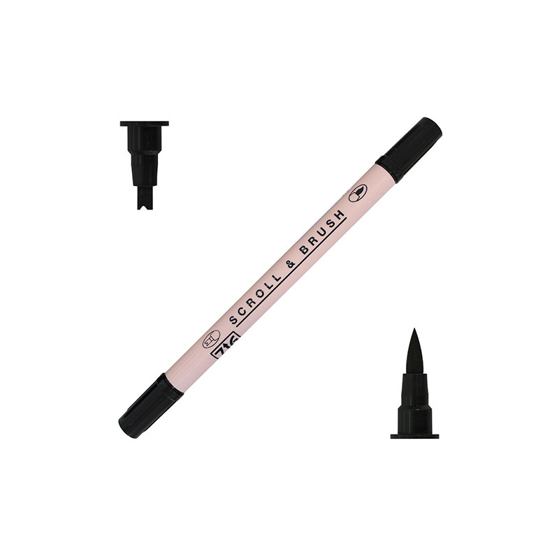 Kuretake zig scroll & brush black pen for calligraphy - szal art - skl