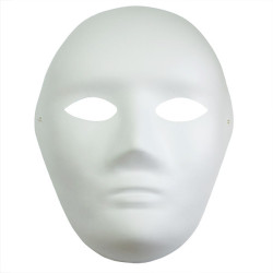 Paper Mache Mask with elastic band Adult Face - szal art - sklep plast