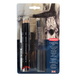 Derwent charcoal zestaw 10 różnych węgli - sklep plastyczny - szał dla